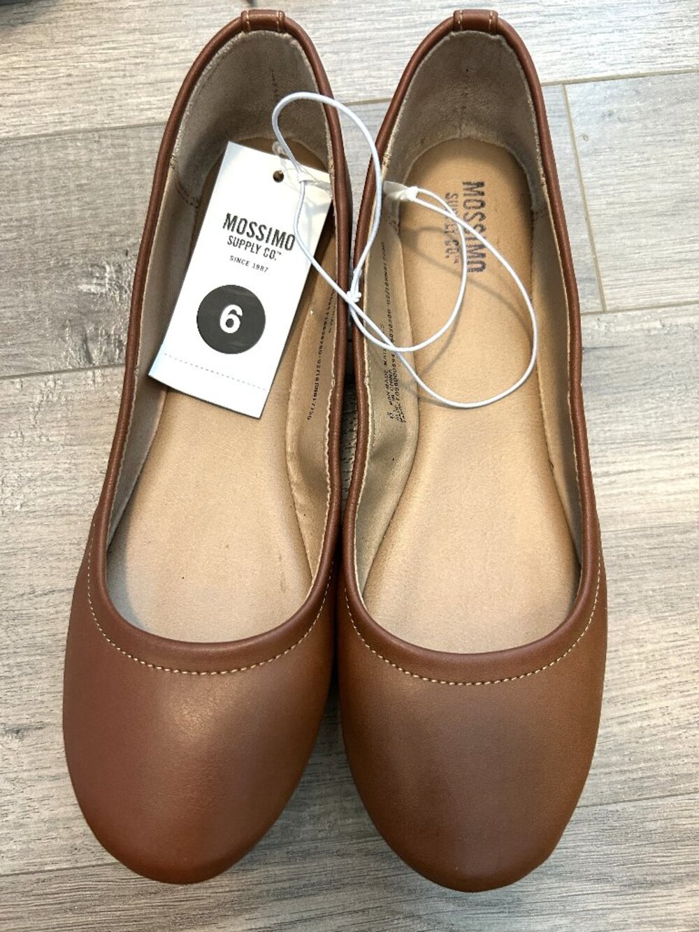 NWT Mossimo brown ballet flats, size 6